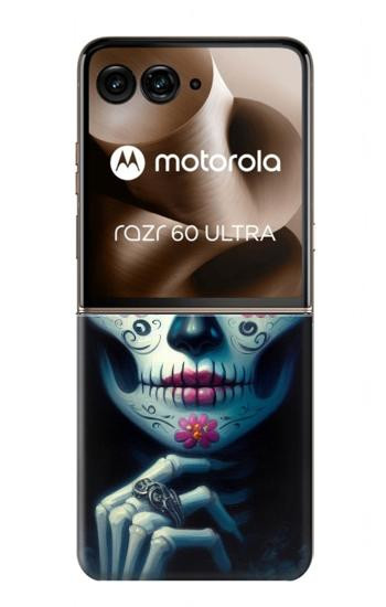 S3990 Crâne de fille, steampunk gothique Etui Coque Housse pour Motorola Razr 70 Ultra, 60 Ultra, 50 Ultra, Ultra 2026, Ultra 2025