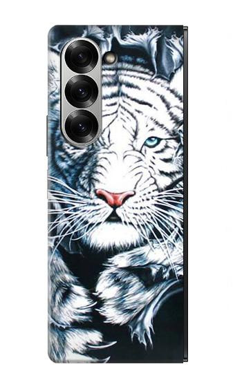 S0265 Tigre blanc Etui Coque Housse pour Samsung Galaxy Z Fold 7