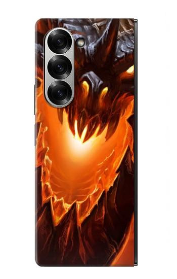 S0414 Dragon de feu Etui Coque Housse pour Samsung Galaxy Z Fold 7
