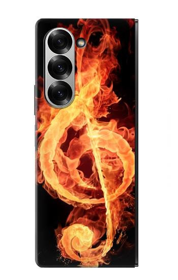 S0493 Note de musique Graver Etui Coque Housse pour Samsung Galaxy Z Fold 7