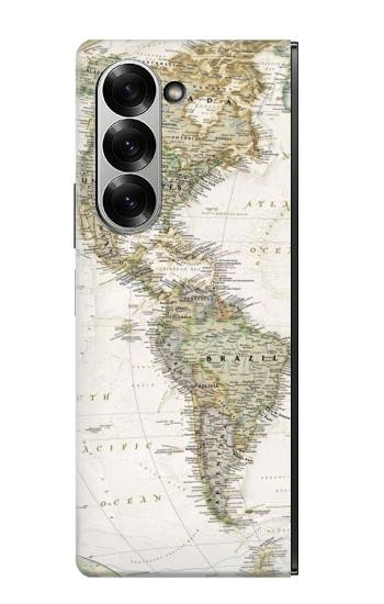 S0604 Carte du monde Etui Coque Housse pour Samsung Galaxy Z Fold 7