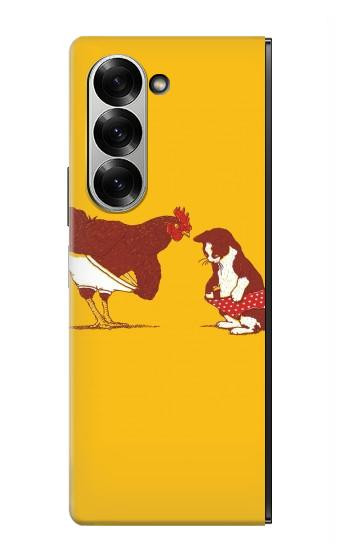 S1093 Coq de chat et blague Etui Coque Housse pour Samsung Galaxy Z Fold 7