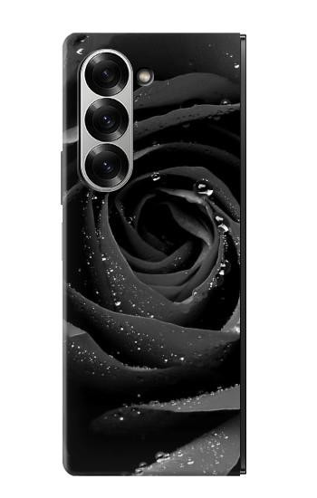S1598 Noir Rose Etui Coque Housse pour Samsung Galaxy Z Fold 7