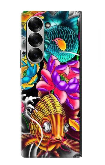 S1630 Poissons japonais Oriental Tatouage Etui Coque Housse pour Samsung Galaxy Z Fold 7