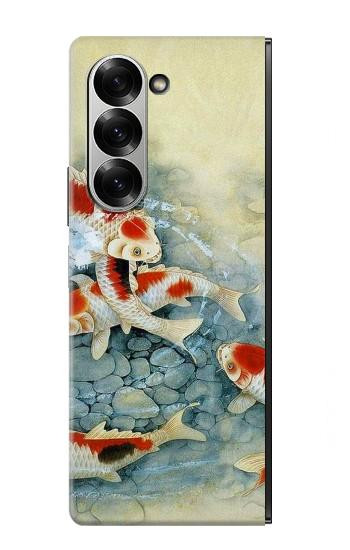 S1654 Carpe Koï poisson Peinture Art Etui Coque Housse pour Samsung Galaxy Z Fold 7