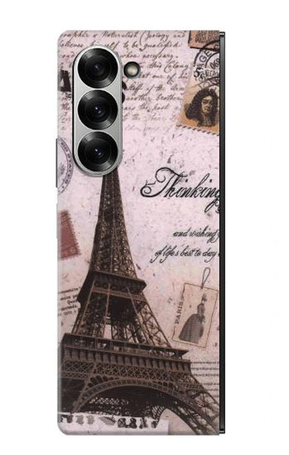 S2211 Carte postale de Paris Tour Eiffel Etui Coque Housse pour Samsung Galaxy Z Fold 7
