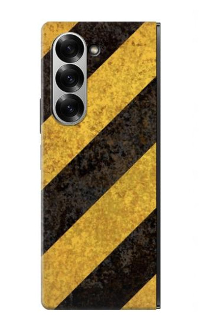 S2231 Noir et Jaune Ligne de risque rayé Etui Coque Housse pour Samsung Galaxy Z Fold 7