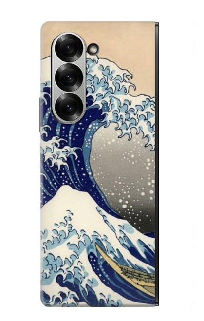 S2389 Hokusai La grande vague de Kanagawa Etui Coque Housse pour Samsung Galaxy Z Fold 7