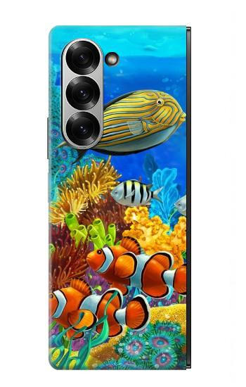 S2568 Mer Poissons marins Coraux Sous-marine Océan Etui Coque Housse pour Samsung Galaxy Z Fold 7