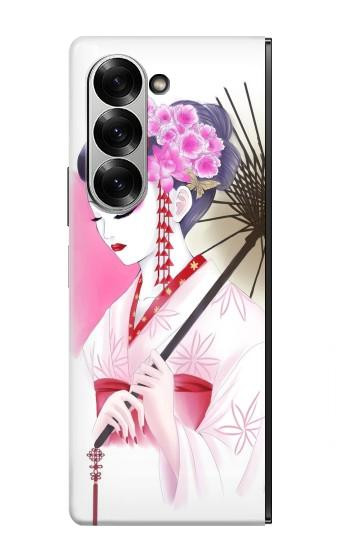 S2579 Traditionnelle japonaise Geisha Kimono Etui Coque Housse pour Samsung Galaxy Z Fold 7