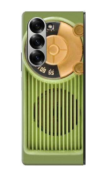 S2656 Radio Vert bakélite millésimé Etui Coque Housse pour Samsung Galaxy Z Fold 7