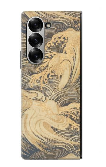S2680 Japon Art Obi avec des vagues stylisées Etui Coque Housse pour Samsung Galaxy Z Fold 7