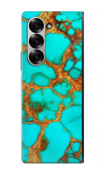 S2688 Aqua Copper Turquoise Graphic Gemme Etui Coque Housse pour Samsung Galaxy Z Fold 7