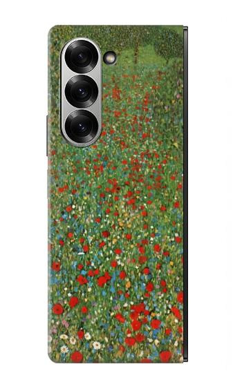 S2872 Gustav Klimt Champ de Coquelicots Etui Coque Housse pour Samsung Galaxy Z Fold 7