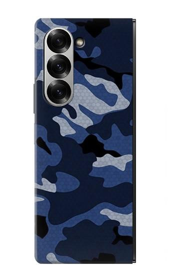 S2959 Marine Bleu Camo camouflage Etui Coque Housse pour Samsung Galaxy Z Fold 7