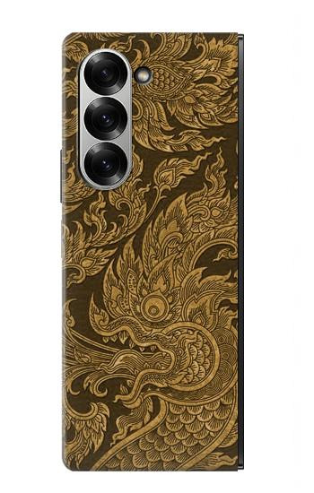 S3382 Art de la peinture thaïlandaise Naga Etui Coque Housse pour Samsung Galaxy Z Fold 7