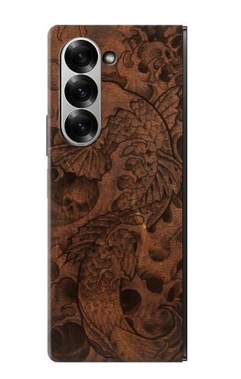 S3405 Graphique poisson Tatouage cuir Imprimer Etui Coque Housse pour Samsung Galaxy Z Fold 7