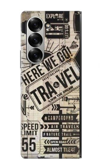 S3441 Voyage millésimé Etui Coque Housse pour Samsung Galaxy Z Fold 7