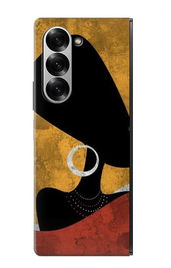S3453 Africaine Reine Néfertiti Silhouette Etui Coque Housse pour Samsung Galaxy Z Fold 7