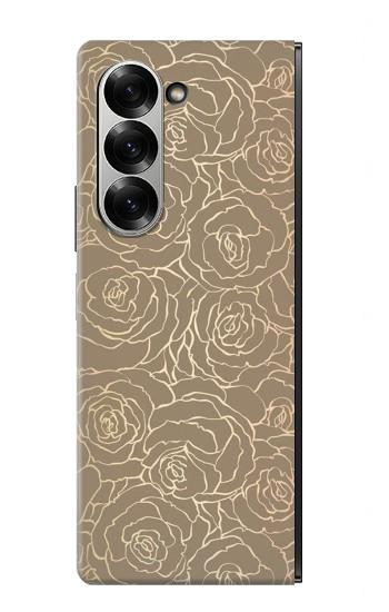 S3466 Motif Rose d'or Etui Coque Housse pour Samsung Galaxy Z Fold 7