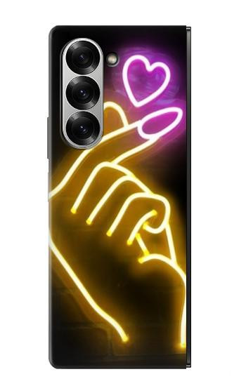 S3512 Mignon Mini coeur Néon graphique Etui Coque Housse pour Samsung Galaxy Z Fold 7
