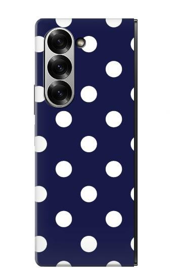 S3533 Bleu à pois Etui Coque Housse pour Samsung Galaxy Z Fold 7