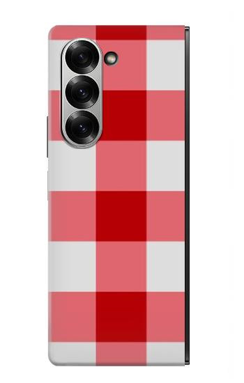 S3535 Rouge vichy Etui Coque Housse pour Samsung Galaxy Z Fold 7
