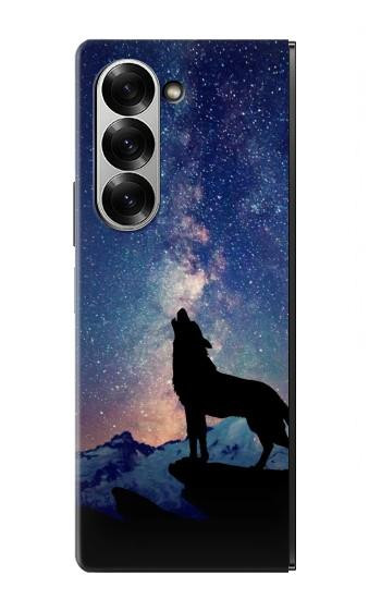 S3555 Loup Hurlant Million étoiles Etui Coque Housse pour Samsung Galaxy Z Fold 7