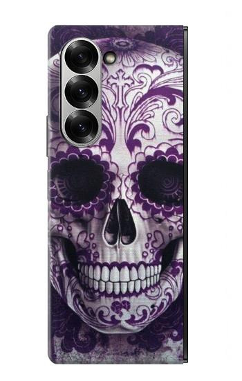 S3582 Crâne pourpre sucre Etui Coque Housse pour Samsung Galaxy Z Fold 7