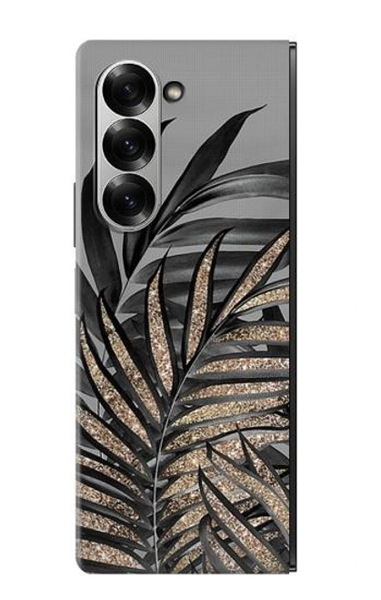 S3692 Feuilles de palmier gris noir Etui Coque Housse pour Samsung Galaxy Z Fold 7