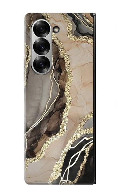 S3700 Imprimé graphique or marbré Etui Coque Housse pour Samsung Galaxy Z Fold 7