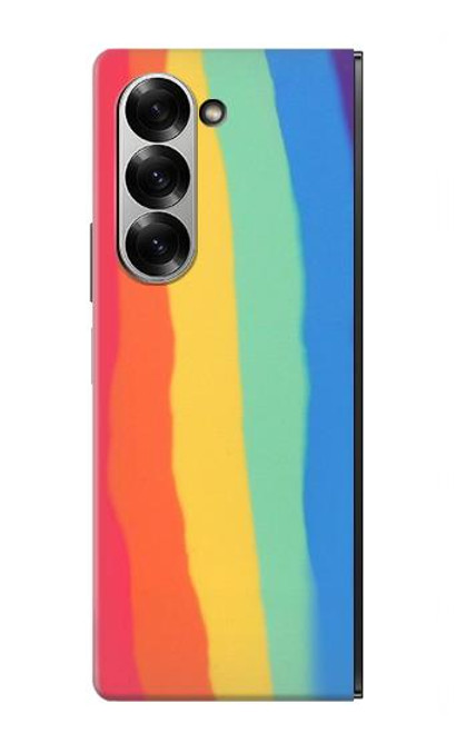 S3799 Arc-en-ciel aquarelle vertical mignon Etui Coque Housse pour Samsung Galaxy Z Fold 7