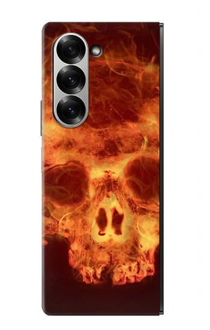 S3881 Crâne de feu Etui Coque Housse pour Samsung Galaxy Z Fold 7
