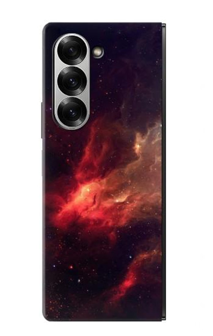 S3897 Espace nébuleuse rouge Etui Coque Housse pour Samsung Galaxy Z Fold 7