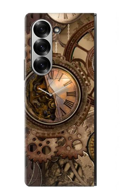 S3927 Boussole Horloge Gage Steampunk Etui Coque Housse pour Samsung Galaxy Z Fold 7