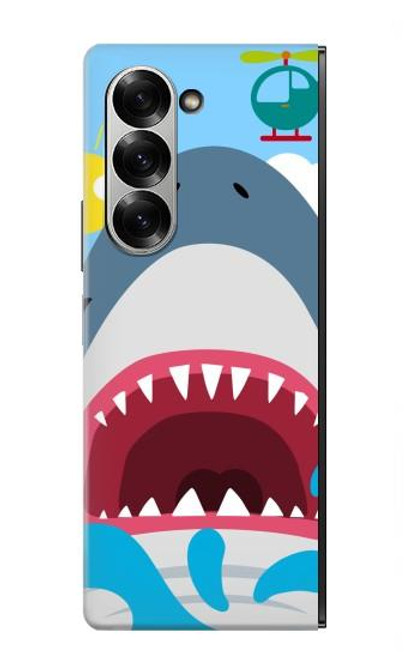 S3947 Caricature d'hélicoptère de requin Etui Coque Housse pour Samsung Galaxy Z Fold 7