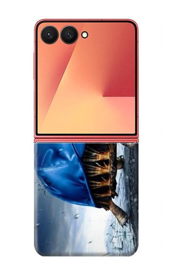 S0084 Tortue sous la pluie Etui Coque Housse pour Samsung Galaxy Z Flip 7