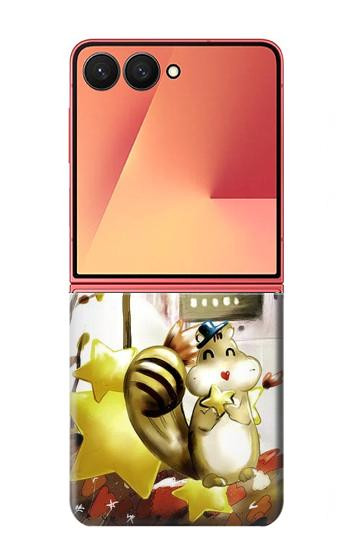 S0109 Écureuil mignon Dessin animé Etui Coque Housse pour Samsung Galaxy Z Flip 7