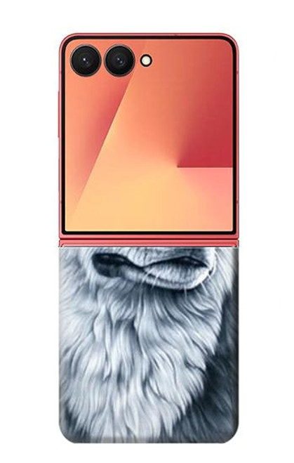 S0123 Loup blanc Etui Coque Housse pour Samsung Galaxy Z Flip 7