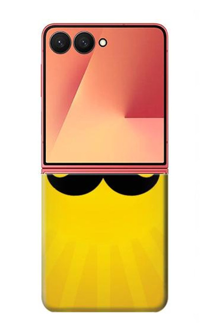 S1145 Soleil jaune Mustache Etui Coque Housse pour Samsung Galaxy Z Flip 7
