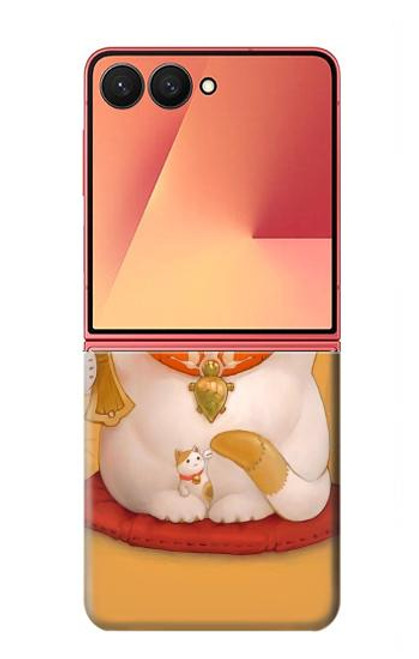 S1217 Maneki Neko Lucky Cat Etui Coque Housse pour Samsung Galaxy Z Flip 7