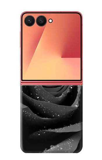 S1598 Noir Rose Etui Coque Housse pour Samsung Galaxy Z Flip 7