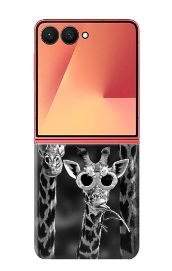 S2327 Girafes avec lunettes de soleil Etui Coque Housse pour Samsung Galaxy Z Flip 7