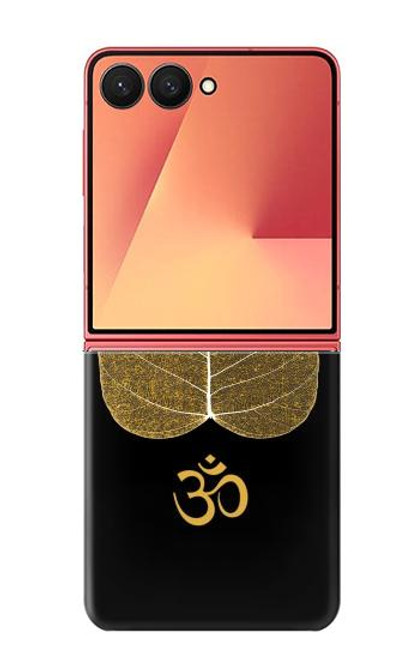 S2331 Feuille d'or bouddhiste Symbole de l'OM Etui Coque Housse pour Samsung Galaxy Z Flip 7