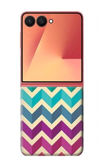 S2362 Arc en ciel coloré Shavron Zig zag Etui Coque Housse pour Samsung Galaxy Z Flip 7