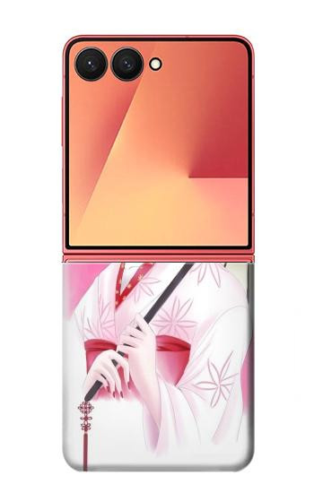 S2579 Traditionnelle japonaise Geisha Kimono Etui Coque Housse pour Samsung Galaxy Z Flip 7