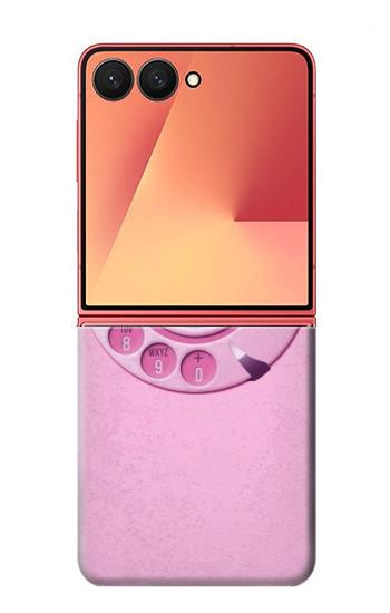 S2847 Rose Rétro téléphone Rotatif Etui Coque Housse pour Samsung Galaxy Z Flip 7