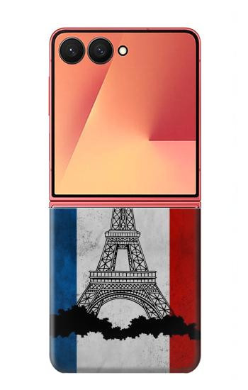 S2859 Drapeau France millésimé Tour Eiffel Etui Coque Housse pour Samsung Galaxy Z Flip 7