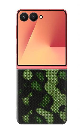 S2877 Vert Serpent Imprimé graphique Peau Etui Coque Housse pour Samsung Galaxy Z Flip 7