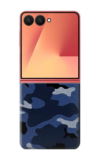 S2959 Marine Bleu Camo camouflage Etui Coque Housse pour Samsung Galaxy Z Flip 7